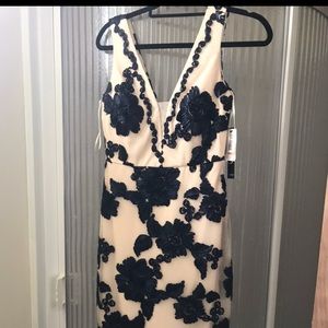 Nicole Miller New York floral appliqué dress